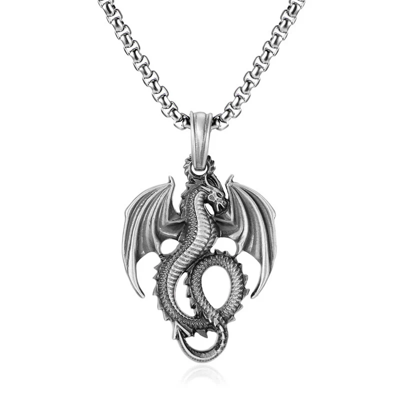 Collana con ciondolo Buddha Stones Pure Tin Dragon Luck Success - Image 2