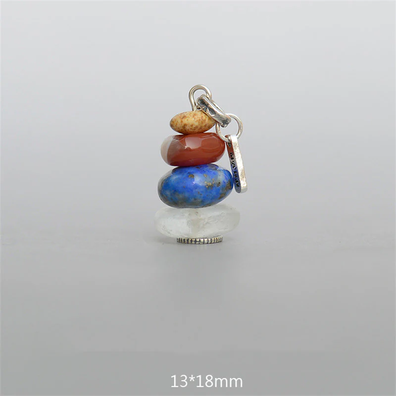 Collana con ciondolo calmante in labradorite con vari cristalli e Buddha Stones Zen Cairn - Image 17