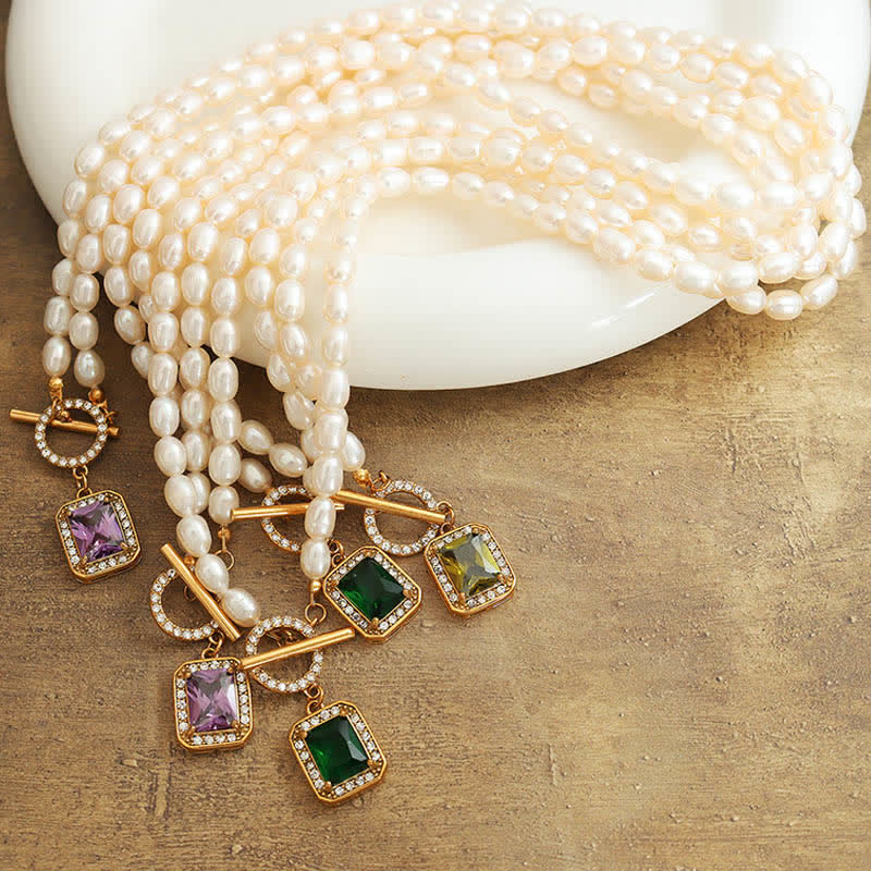 Collana con ciondolo con ciondolo di perle e zirconi della ricchezza - Image 10