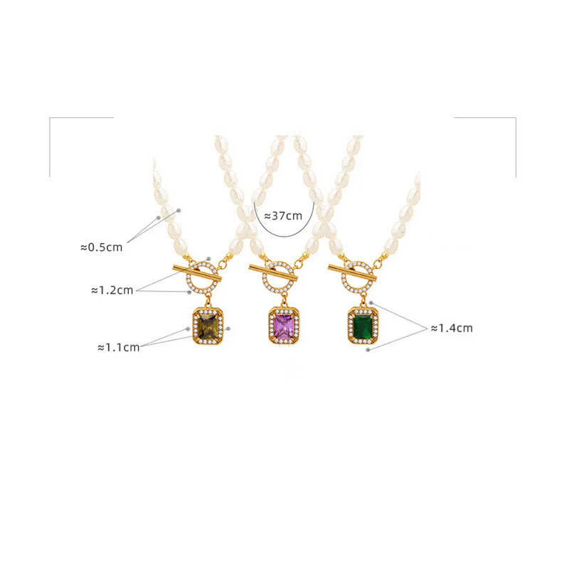 Collana con ciondolo con ciondolo di perle e zirconi della ricchezza - Image 16