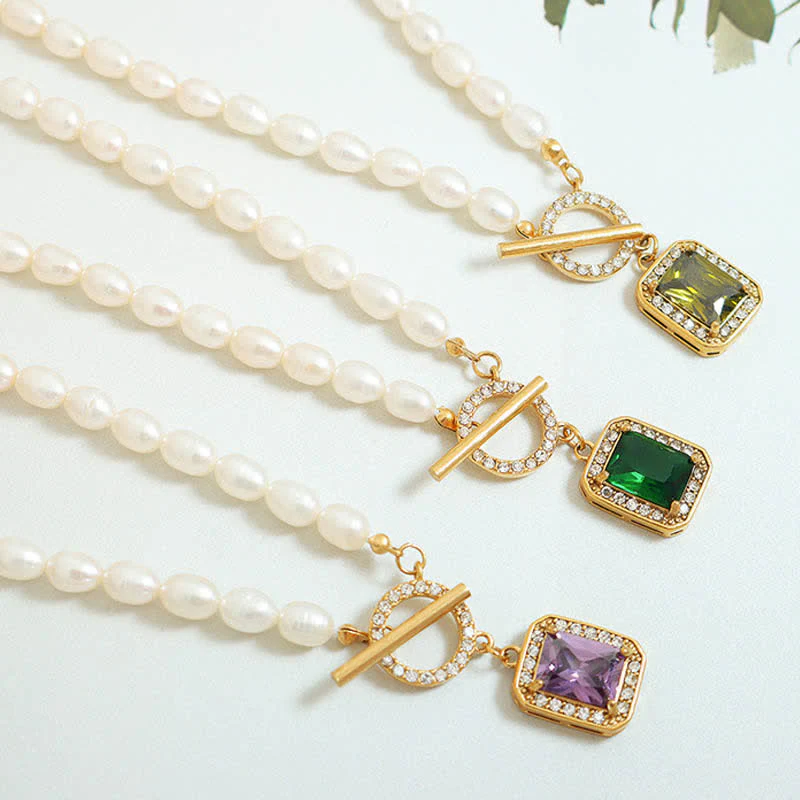 Collana con ciondolo con ciondolo di perle e zirconi della ricchezza - Image 4