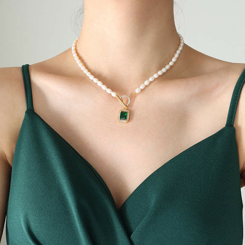 Collana con ciondolo con ciondolo di perle e zirconi della ricchezza - Image 9
