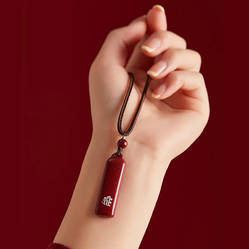Collana con ciondolo con corda di protezione dell'amuleto del cinabro del Buddha dello zodiaco cinese - Image 6