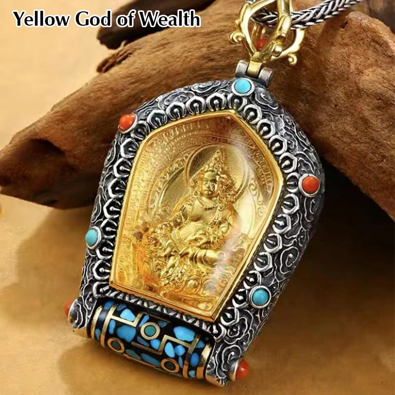 Collana con ciondolo con perline Dzi girevole Tibet Zodiaco cinese Natale Buddha Thangka Prosperità - Image 14