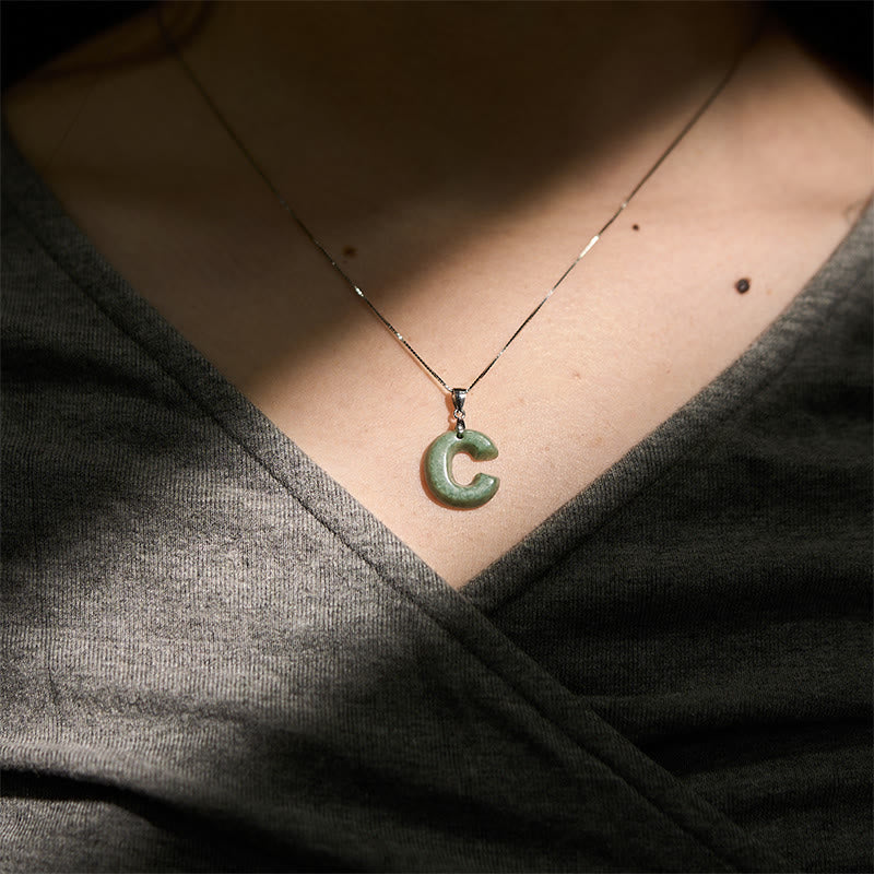 Collana con ciondolo della prosperità in argento sterling 925 con catenina in argento sterling 925, con lettere AZ Buddha Stones - Image 22