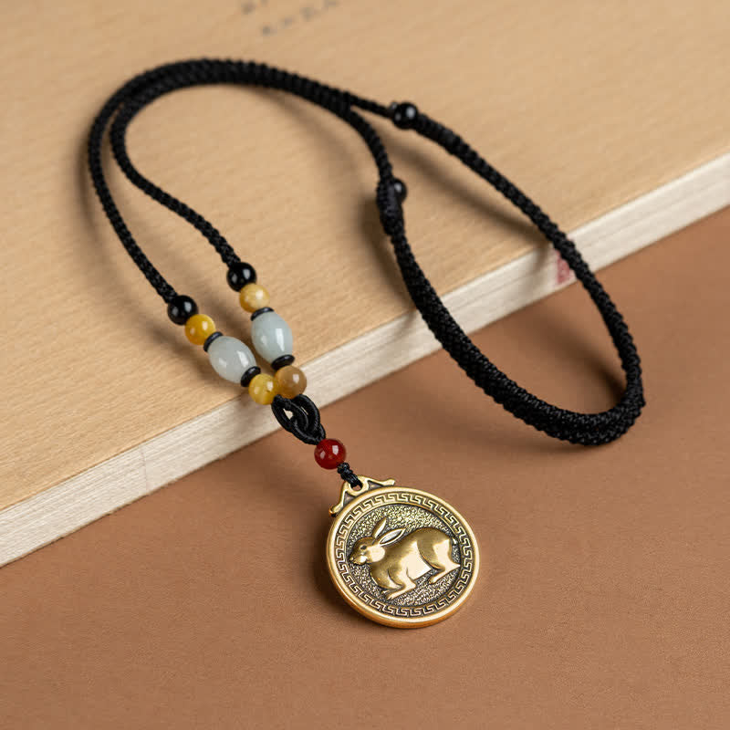Collana con ciondolo di 12 segni zodiacali cinesi, benedizione, ricchezza e fortuna