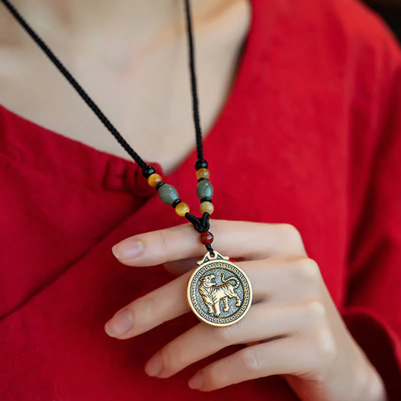 Collana con ciondolo di 12 segni zodiacali cinesi, benedizione, ricchezza e fortuna - Image 7