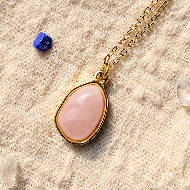 Collana con ciondolo di benedizione in quarzo rosa, ametista, avventurina verde naturale Buddha Stones - Image 14