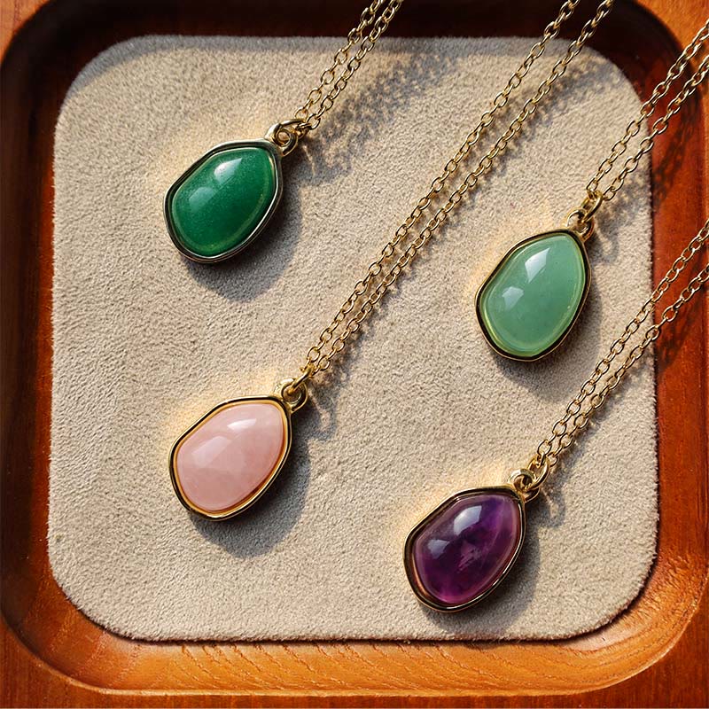 Collana con ciondolo di benedizione in quarzo rosa, ametista, avventurina verde naturale Buddha Stones - Image 6