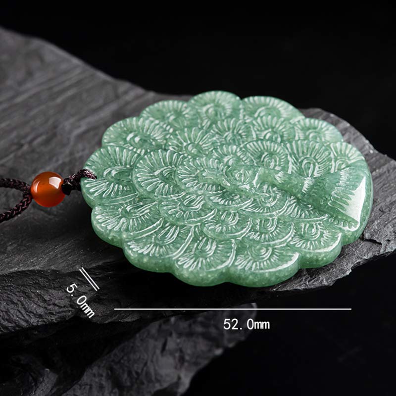 Collana con ciondolo di pavone in giada naturale e fortuna e prosperità - Image 10