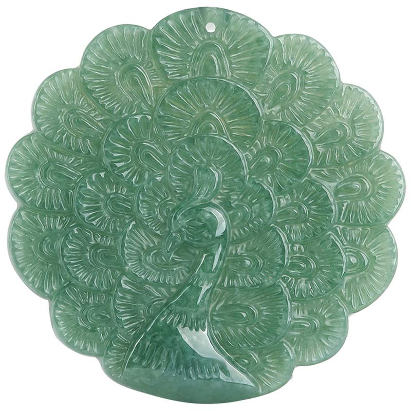 Collana con ciondolo di pavone in giada naturale e fortuna e prosperità - Image 11