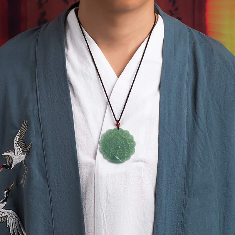 Collana con ciondolo di pavone in giada naturale e fortuna e prosperità - Image 4