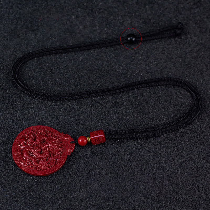 Collana con ciondolo di protezione del drago in cinabro naturale dell'anno del drago di Buddha Stones - Image 10