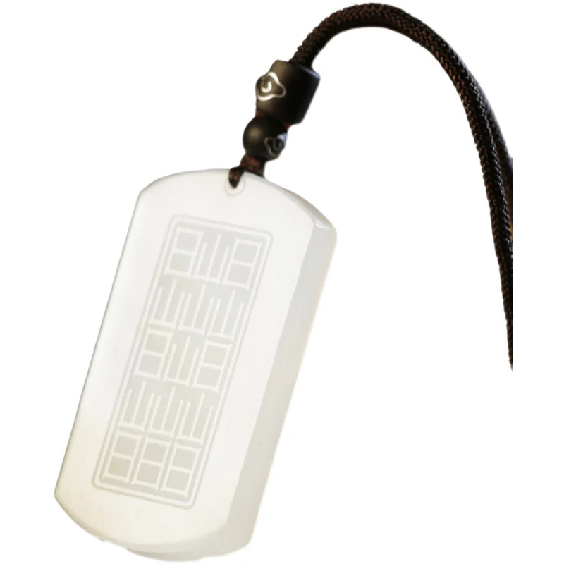 Collana con ciondolo di protezione della fortuna PiXiu Yin Yang in giada bianca - Image 12