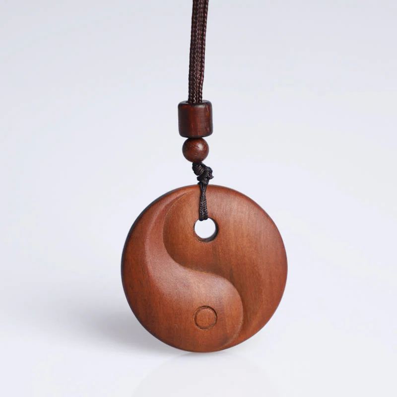 Collana con ciondolo di protezione della fortuna Yin Yang in legno di giuggiola colpito da fulmini Buddha Stones - Image 8