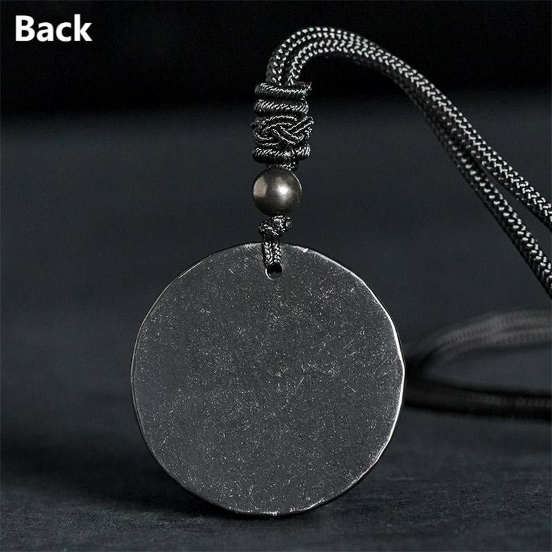Collana con ciondolo di protezione in pietra di shungite autentica con intaglio del fiore della vita Buddha Stones - Image 16