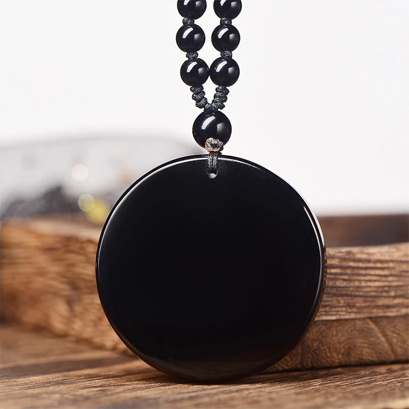 Collana con ciondolo di trasformazione e realizzazione Buddha Stones Dragon Black Obsidian - Image 4