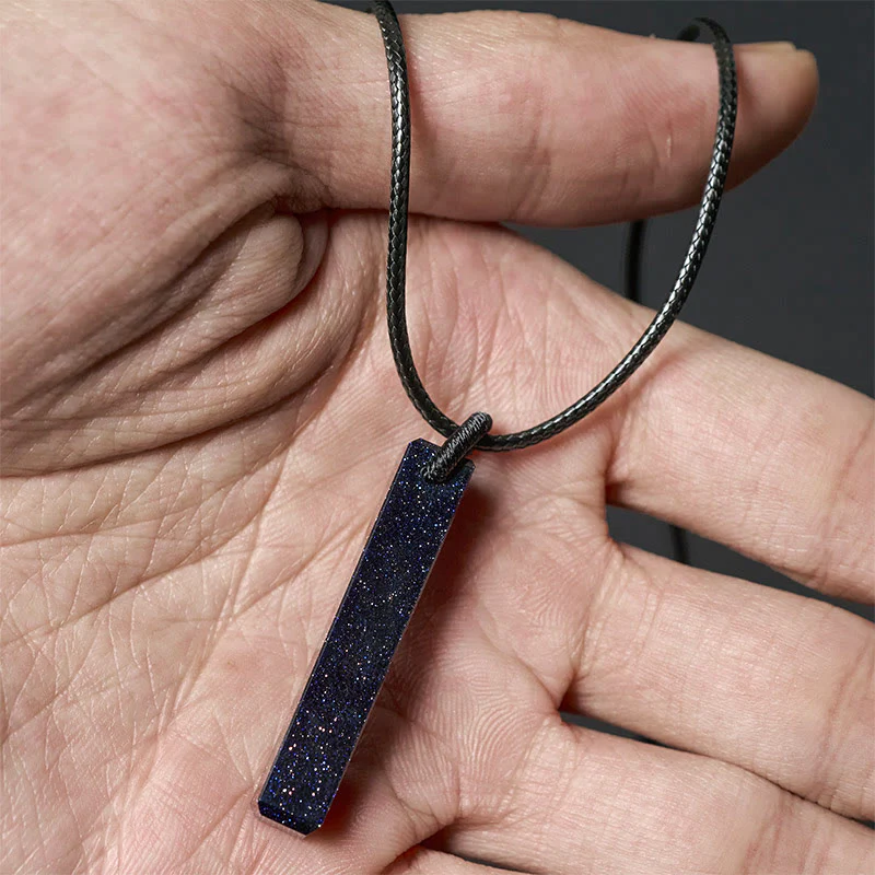 Collana con ciondolo di trasformazione in ossidiana nera e arenaria blu Buddha Stones - Image 10