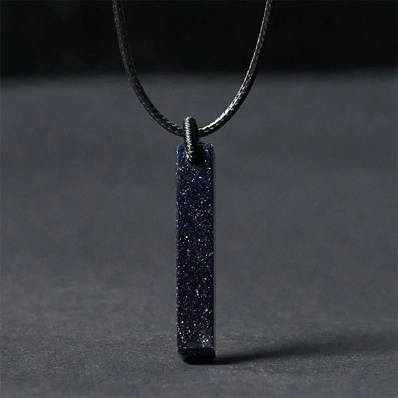 Collana con ciondolo di trasformazione in ossidiana nera e arenaria blu Buddha Stones - Image 7