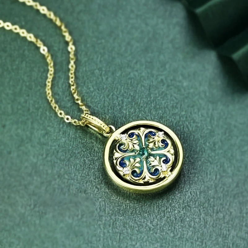 Collana con ciondolo girevole Buddha Stones 925 Sterling Silver Lotus Flower Floral Zircon Enlightenment - Image 4