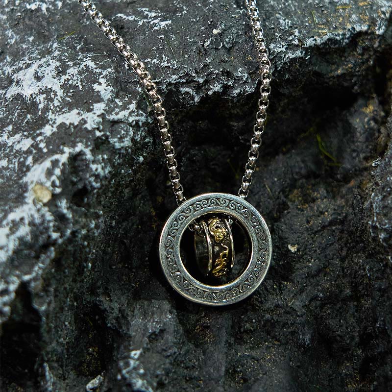 Collana con ciondolo girevole con fibbia della pace PiXiu, anello doppio Buddha Stones - Image 13
