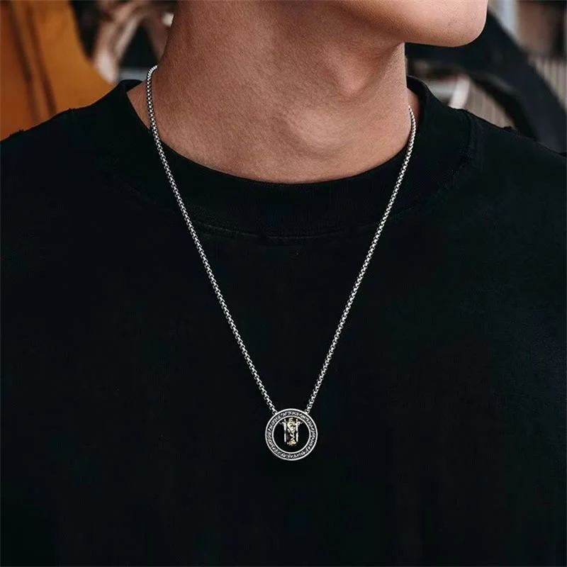 Collana con ciondolo girevole con fibbia della pace PiXiu, anello doppio Buddha Stones - Image 3