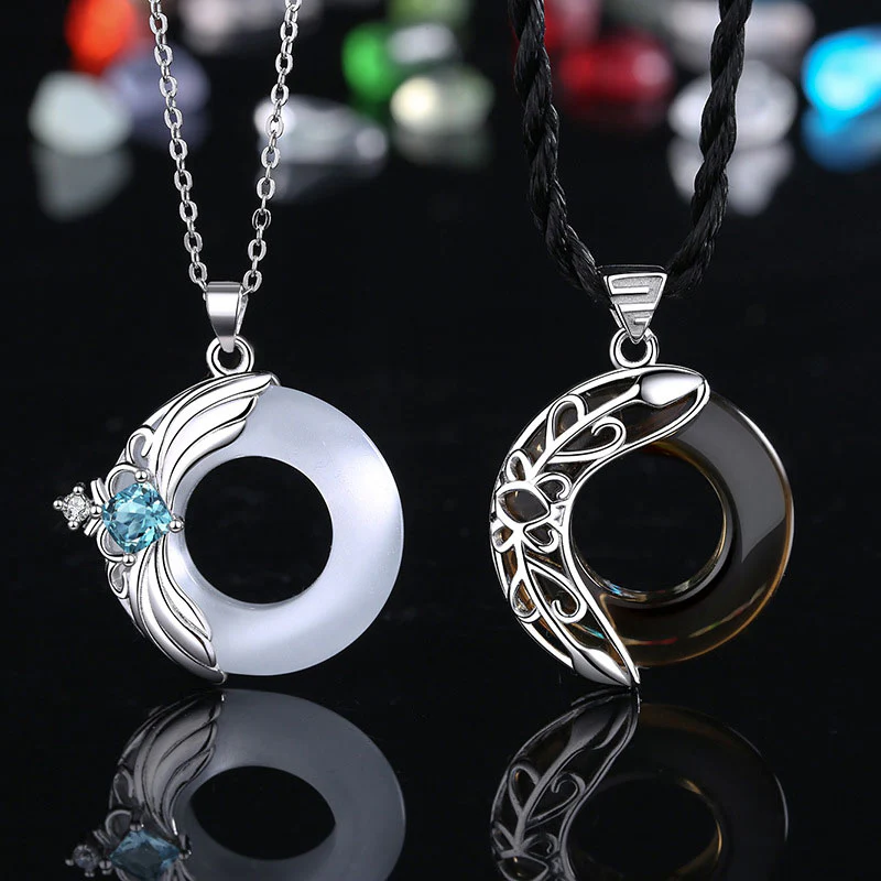 Collana con ciondolo guarigione portafortuna in rame Love Wings