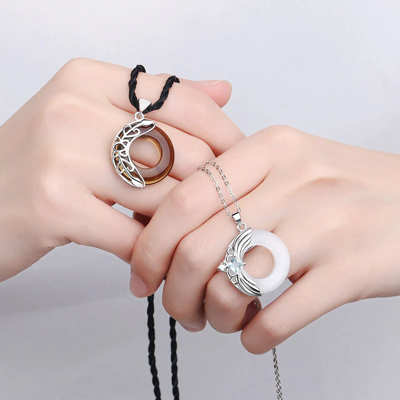 Collana con ciondolo guarigione portafortuna in rame Love Wings - Image 2