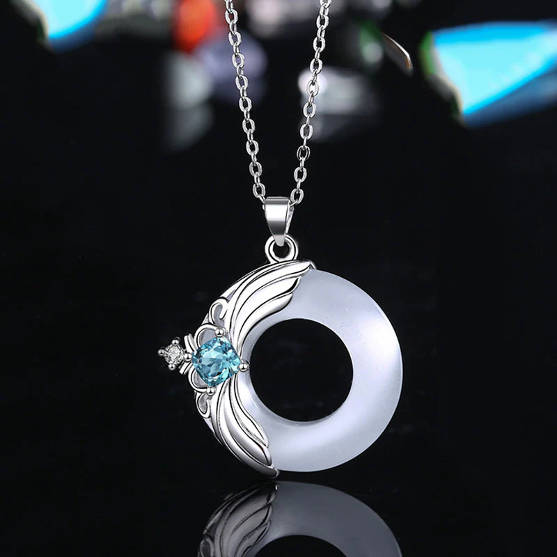 Collana con ciondolo guarigione portafortuna in rame Love Wings - Image 3