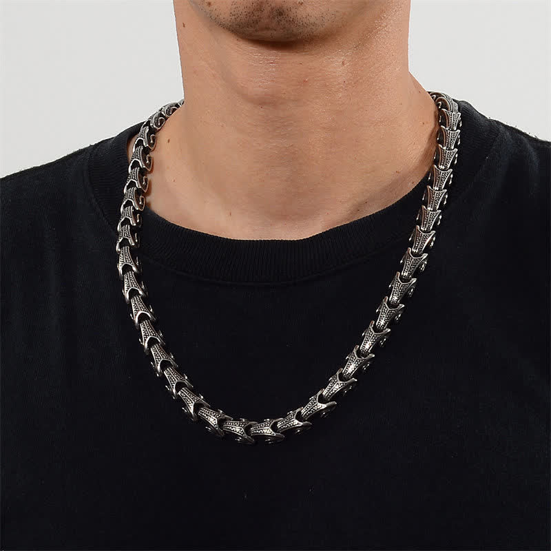 Collana con ciondolo in acciaio al titanio con motivo a drago Buddha Stones - Image 3
