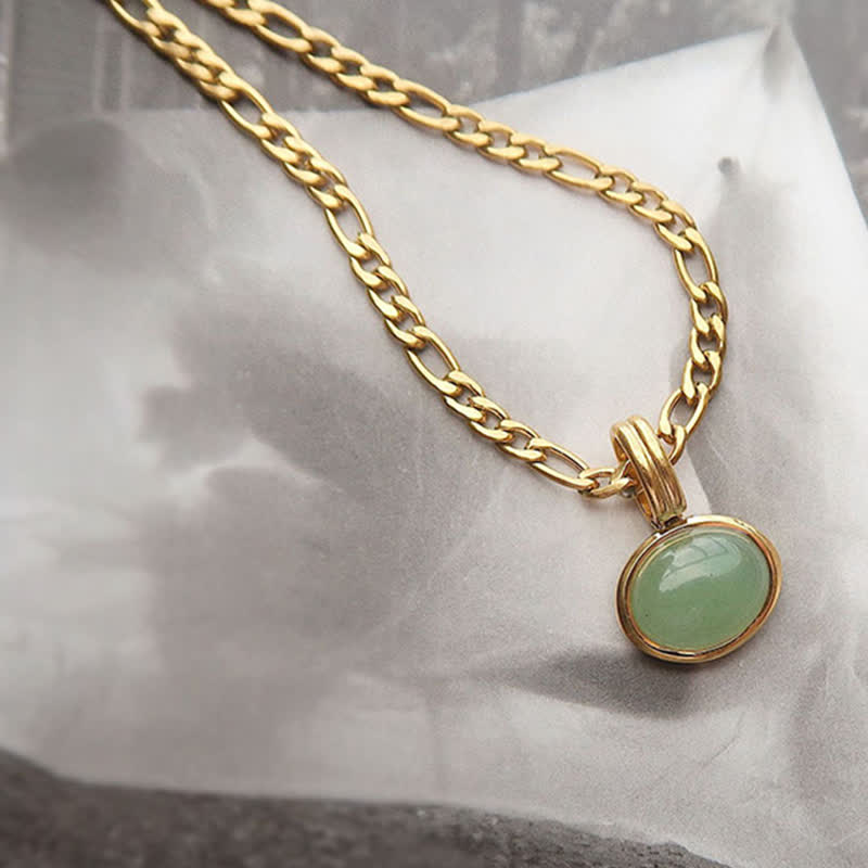 Collana con ciondolo in acciaio al titanio con resistenza turchese ovale