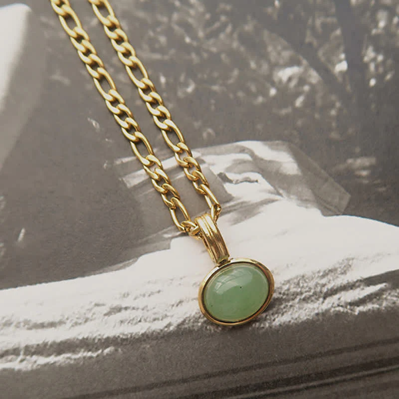 Collana con ciondolo in acciaio al titanio con resistenza turchese ovale - Image 11
