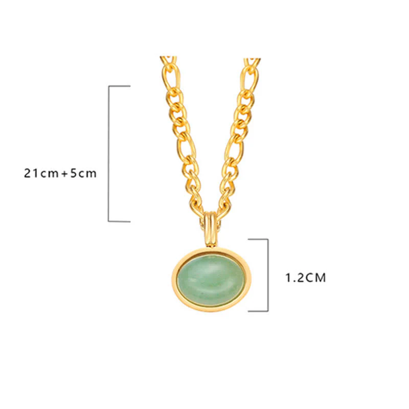 Collana con ciondolo in acciaio al titanio con resistenza turchese ovale - Image 15