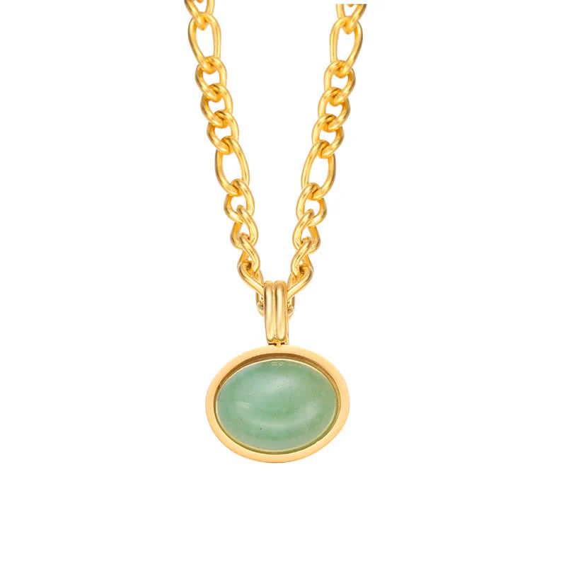 Collana con ciondolo in acciaio al titanio con resistenza turchese ovale - Image 16