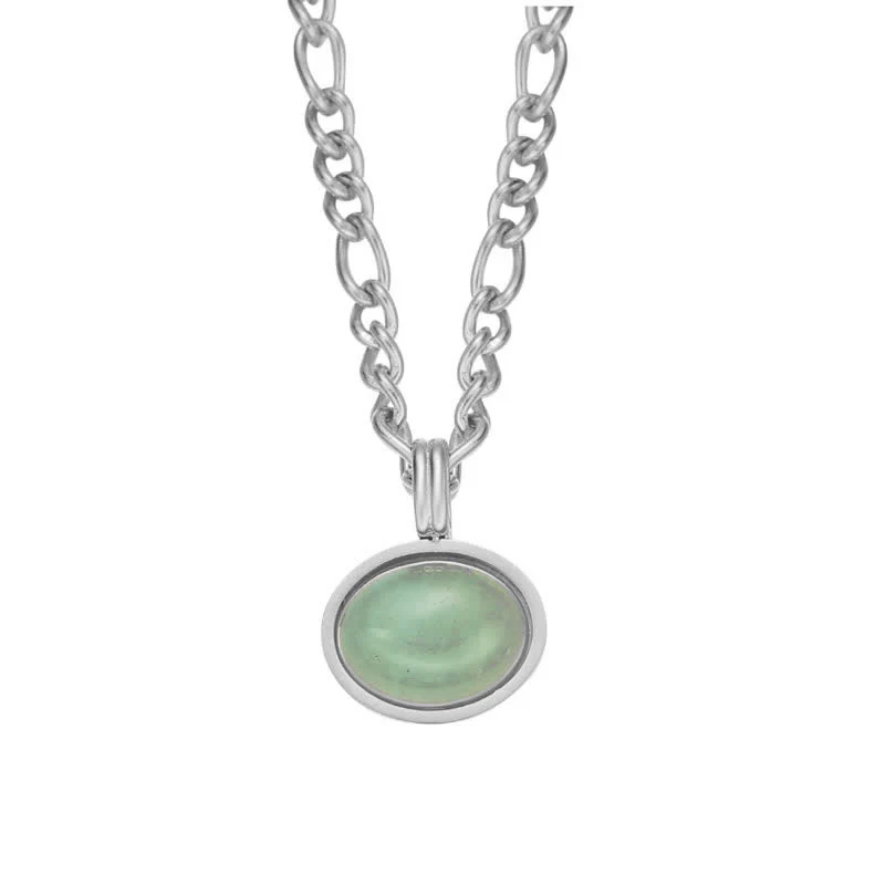 Collana con ciondolo in acciaio al titanio con resistenza turchese ovale - Image 17