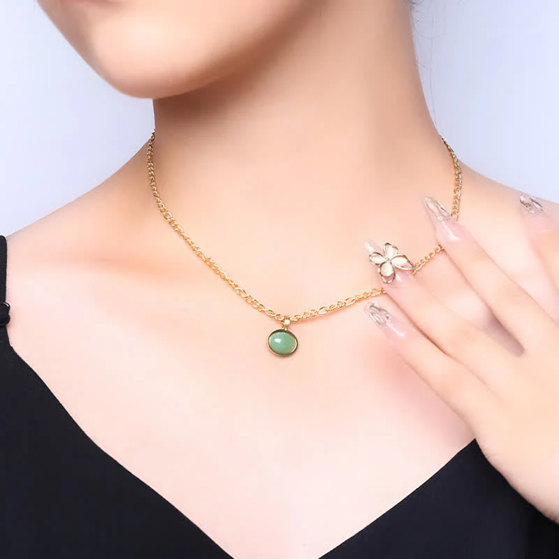 Collana con ciondolo in acciaio al titanio con resistenza turchese ovale - Image 2