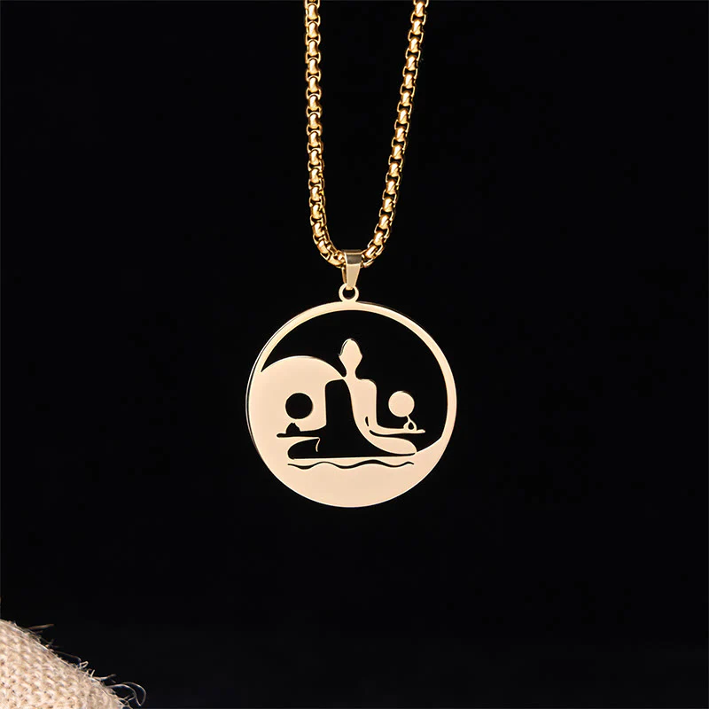Collana con ciondolo in acciaio inossidabile con figura Buddha Stones di Buddha, design cavo - Image 12