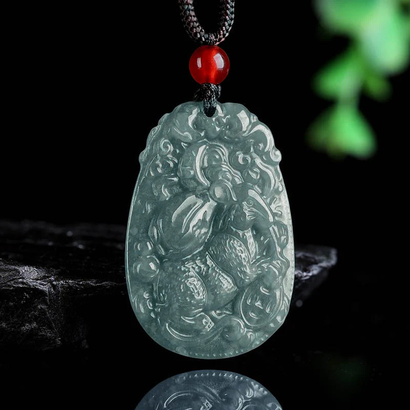 Collana con ciondolo in corda con Buddha Stones, zodiaco cinese, giada, anno del cavallo, fortuna - Image 9