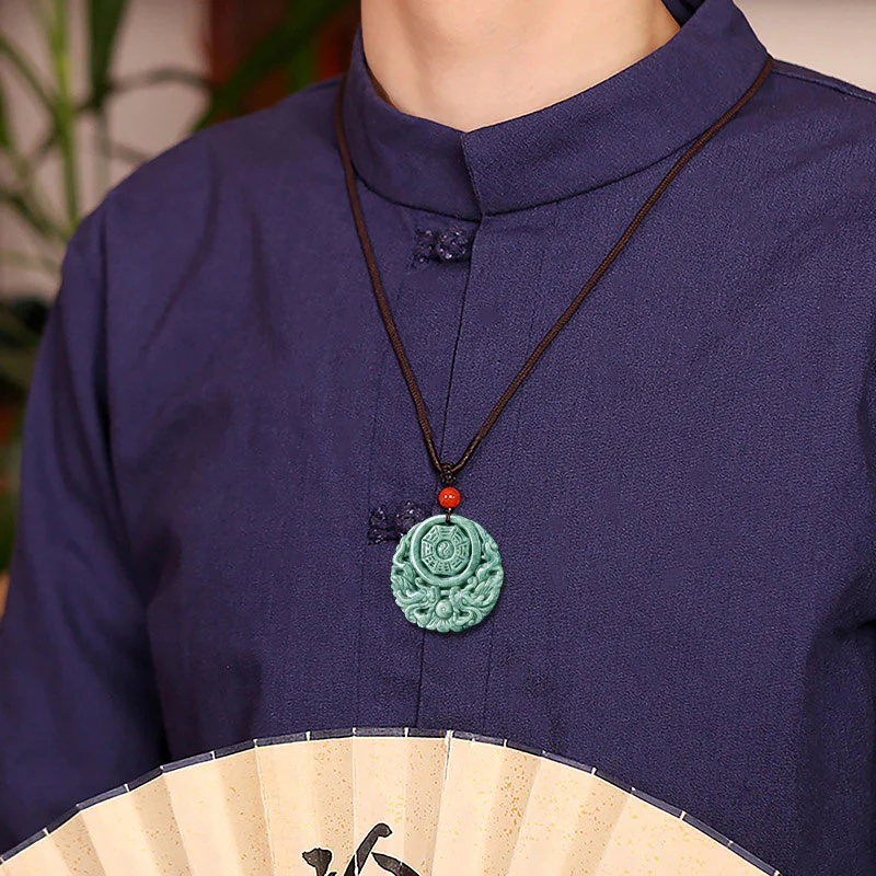 Collana con ciondolo in corda con equilibrio di Yin e Yang, drago e pietre Buddha Stones - Image 3
