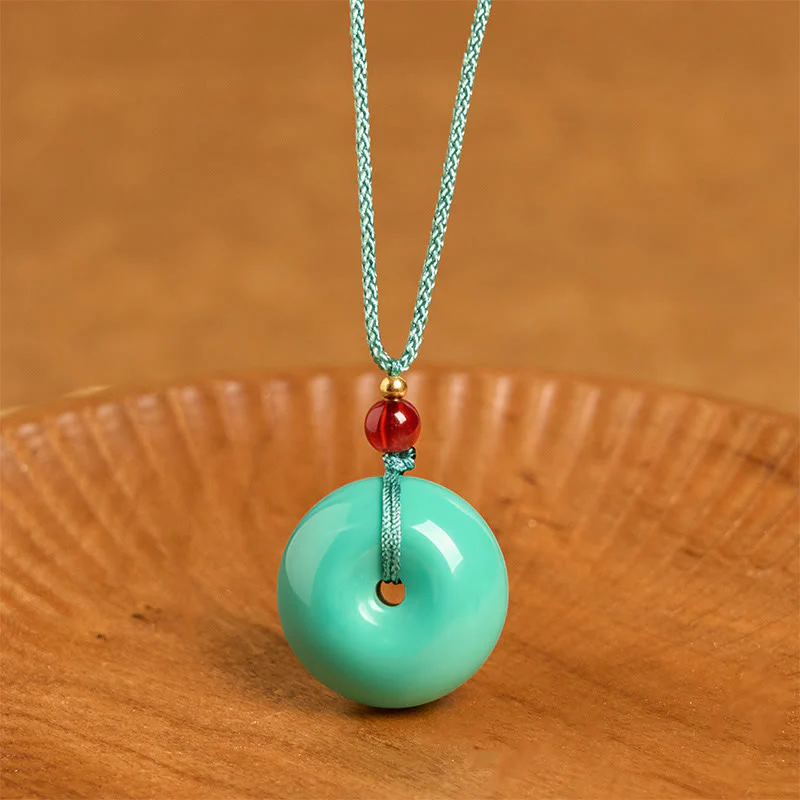 Collana con ciondolo in corda e fibbia della pace turchese Buddha Stones