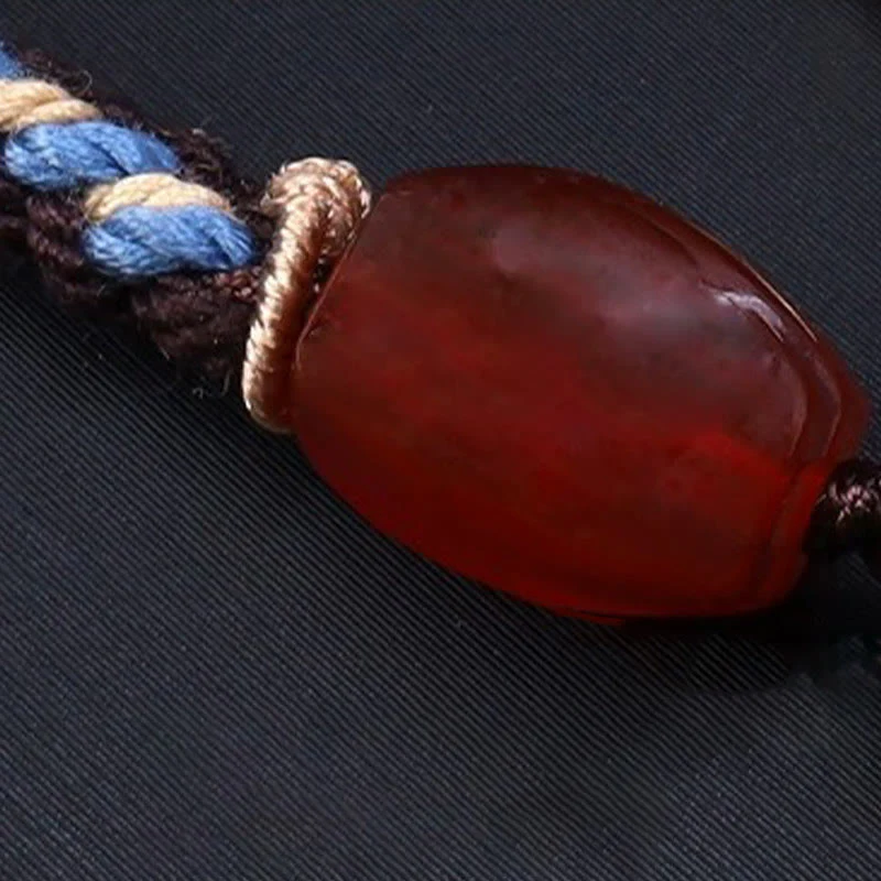 Collana con ciondolo in corda intrecciata con perline Dzi tibetane a nove occhi Buddha Stones - Image 10