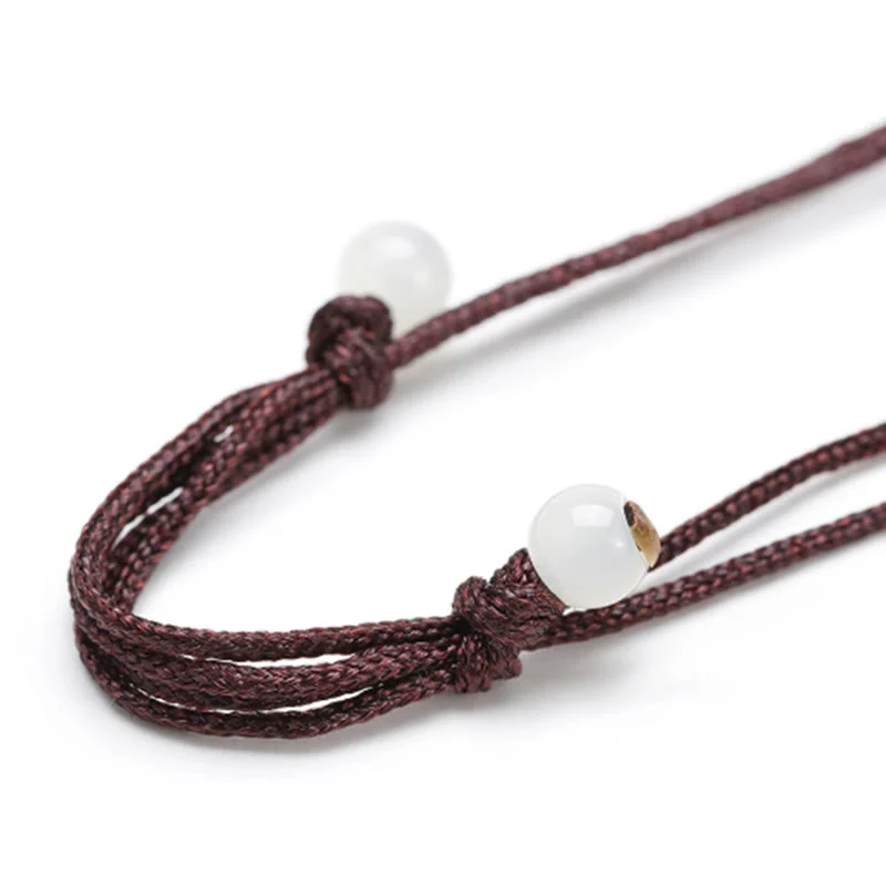 Collana con ciondolo in corda positiva con tormalina nera naturale Buddha Stones - Image 4
