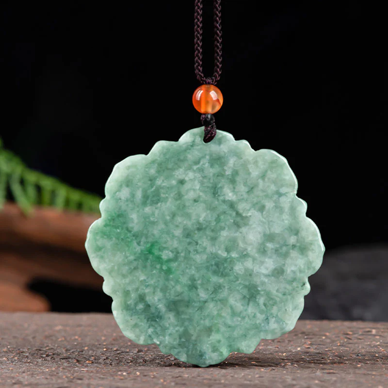 Collana con ciondolo in giada con motivo a loto Buddha Stones, motivo a loto, fortuna e prosperità - Image 7