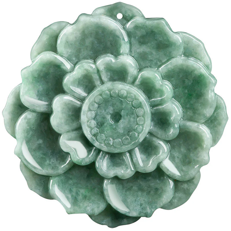 Collana con ciondolo in giada con motivo a loto Buddha Stones, motivo a loto, fortuna e prosperità - Image 9