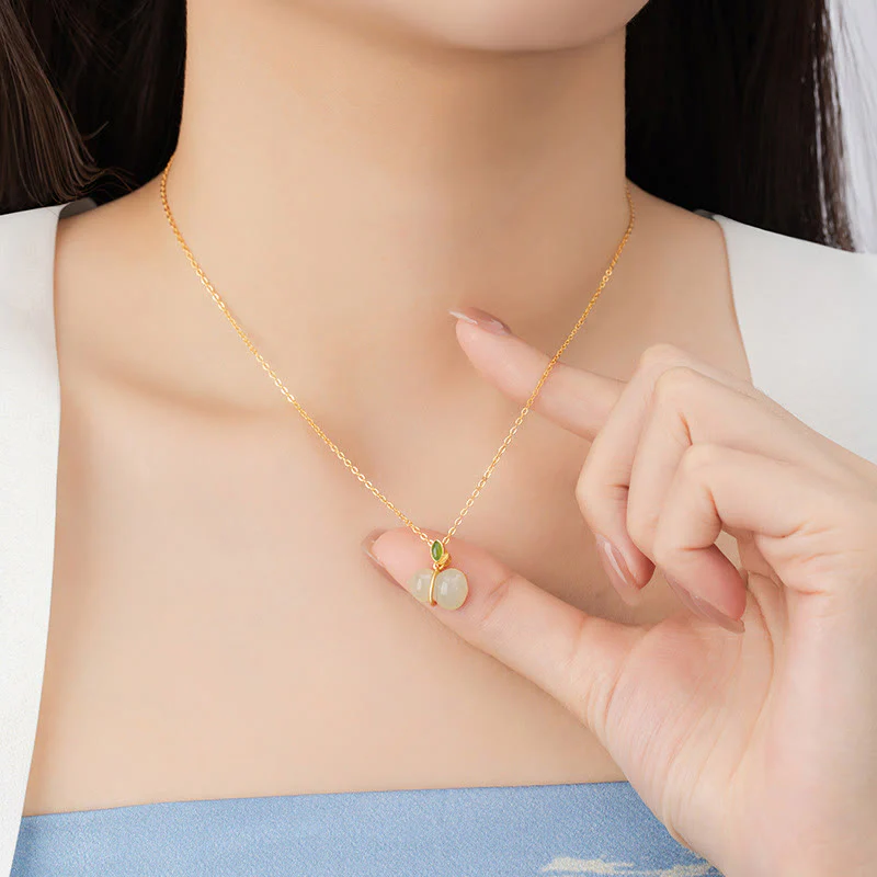 Collana con ciondolo in giada Hetian, Buddha Stones - Image 8