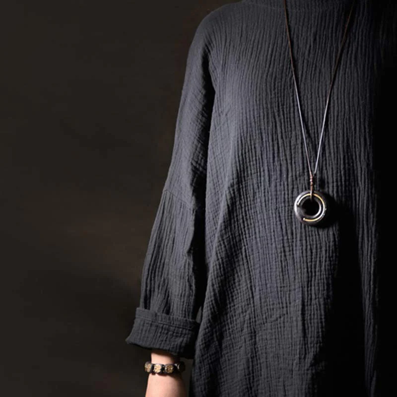 Collana con ciondolo in legno di ebano, cerchio zen, Buddha Stones , pace e calma - Image 3