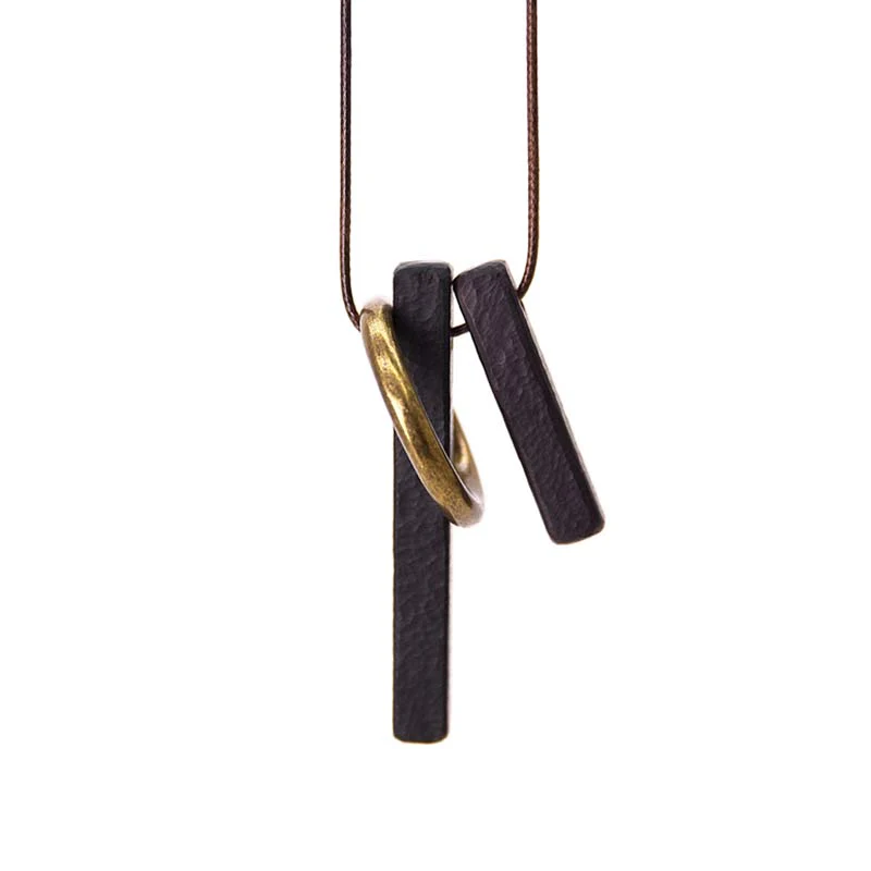 Collana con ciondolo in legno di ebano e cerchio zen Buddha Stones , illuminazione - Image 5