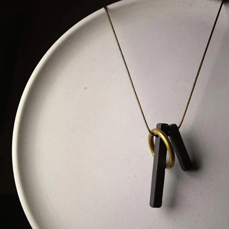Collana con ciondolo in legno di ebano e cerchio zen Buddha Stones , illuminazione - Image 9
