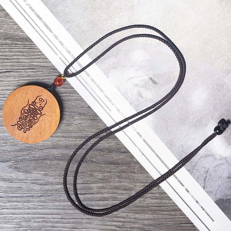 Collana con ciondolo in legno di giuggiola colpito da un fulmine, Buddha Stones, Yin Yang, Bagua e fortuna - Image 10