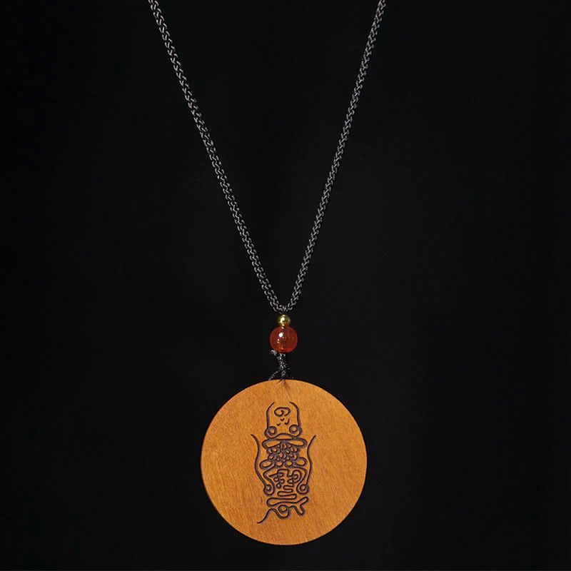Collana con ciondolo in legno di giuggiola colpito da un fulmine, Buddha Stones, Yin Yang, Bagua e fortuna - Image 11